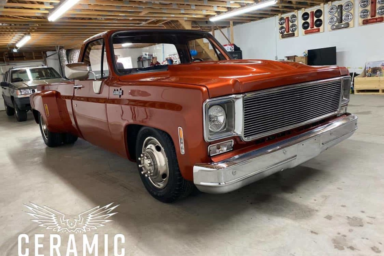 orange vintage truck