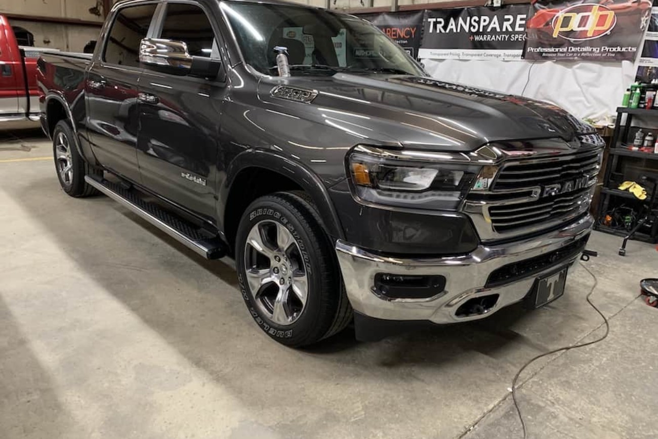 dark gray ram truck