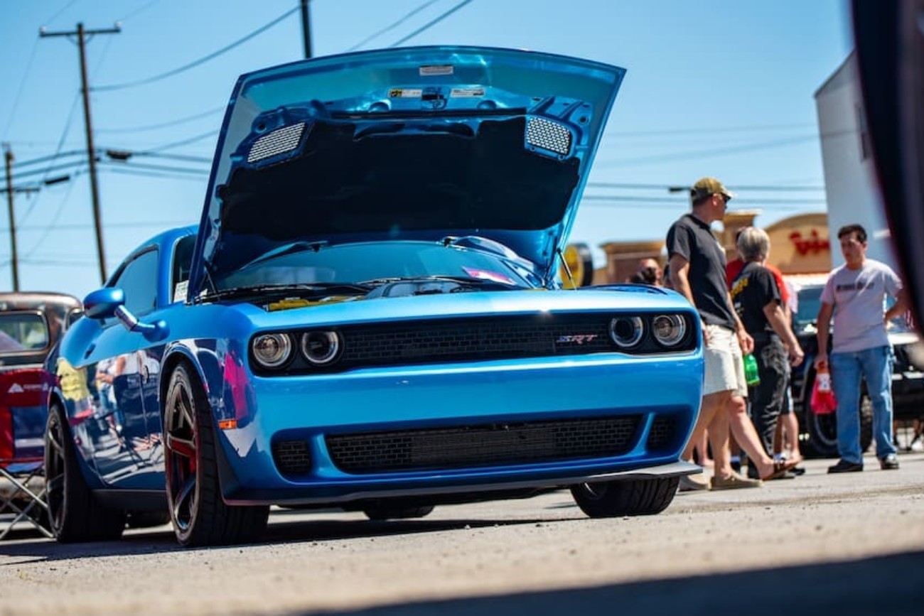 electric blue sports car