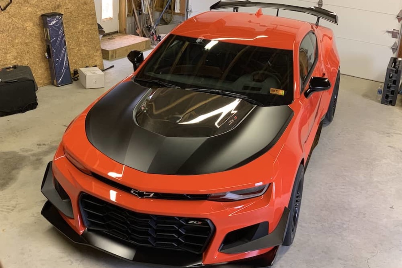 red and black sports car